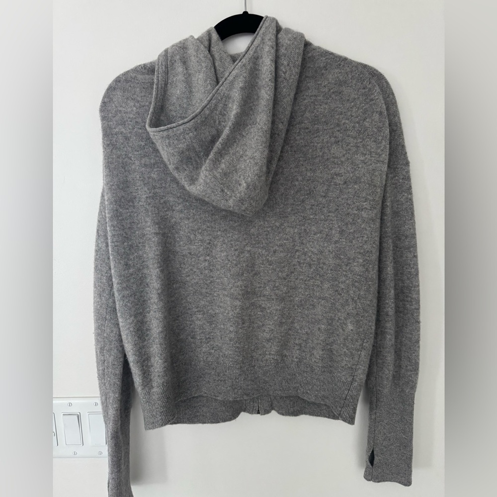 White + Warren Heather Gray Zip Up Hoodie SM - Picture 7 of 9